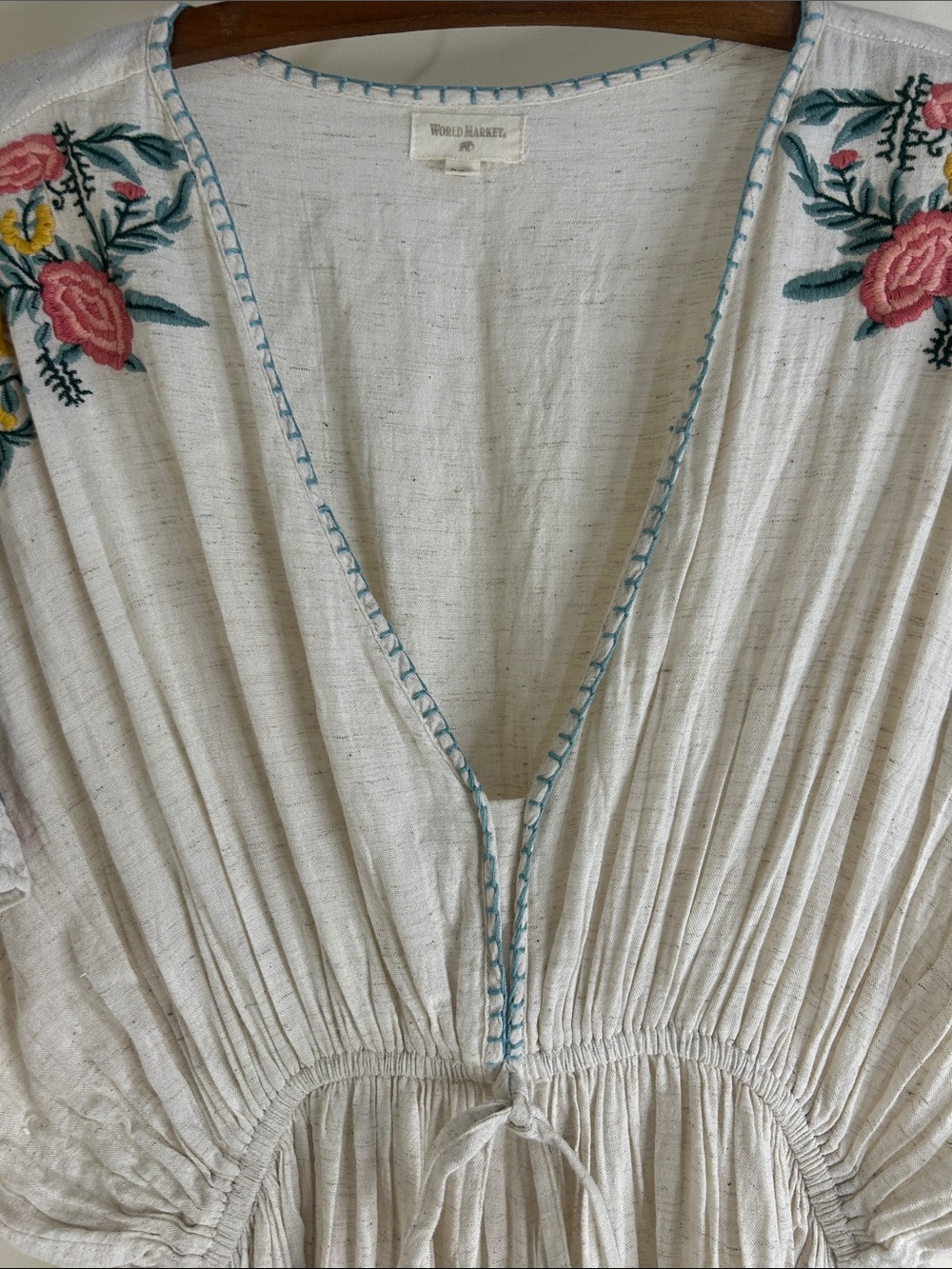 WORLD MARKET Floral Embroidered Kaftan Dress
Size Small/Medium - Picture 6 of 14